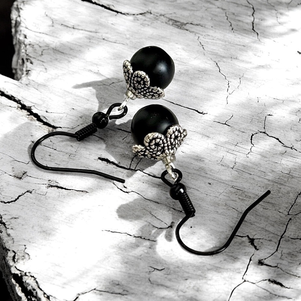 5 For 25alternative Biker Black Ball Dangles Earrings 8$